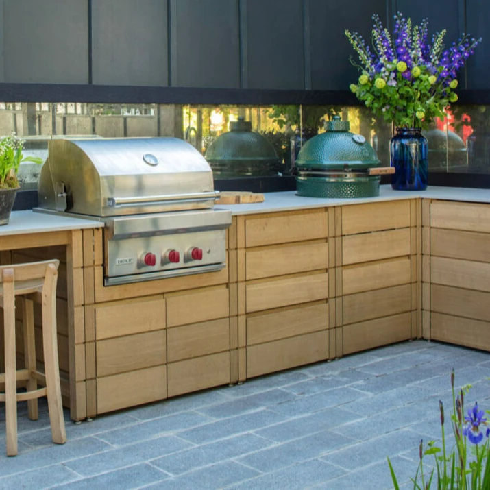 NICOCABINET Design Stainless Steel Gas Grill Outdoor Kitchen Cabinet Island for Boat RV or Backyard