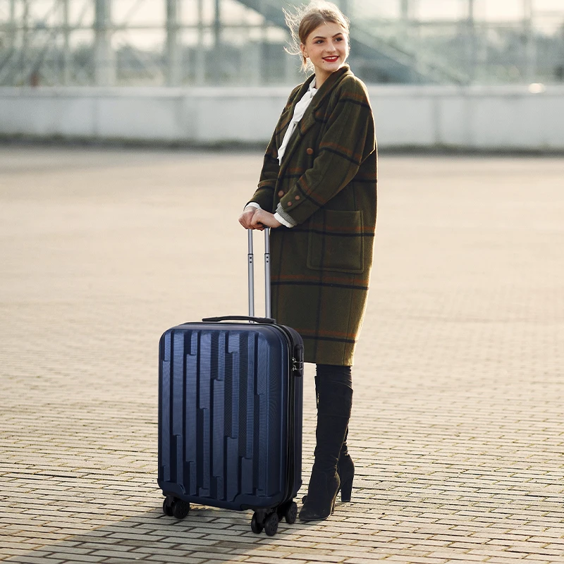 High Capacity Pc Casual Simple Custom Print 20 Inch Suitcase Abs Trolley Bag Travel Bags Luggage Designer Luggage