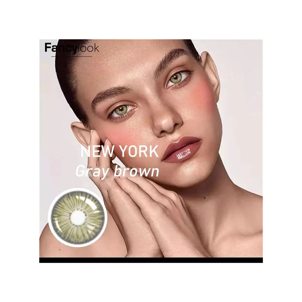 Realcon fancy look new arrival gray brown Color Contact Lenses new fashion eye colored contacts natural