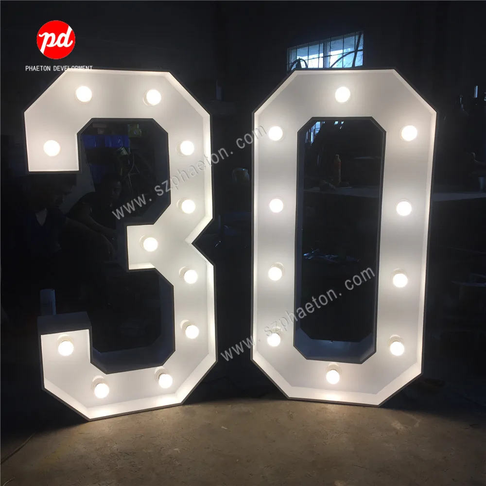 Party Supplies 3ft 4ft Big Led Marquee Numbers Birthday Decoration for 15th 18th 21st 30th 40th 50th Birthday Party Decorations