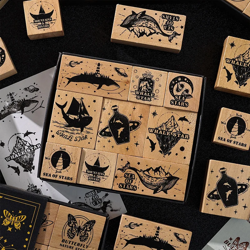 Eco-Friendly Custom Personalized Scrapbooking Rubber Wood Stamp Set Printing & Stamping Decorative
