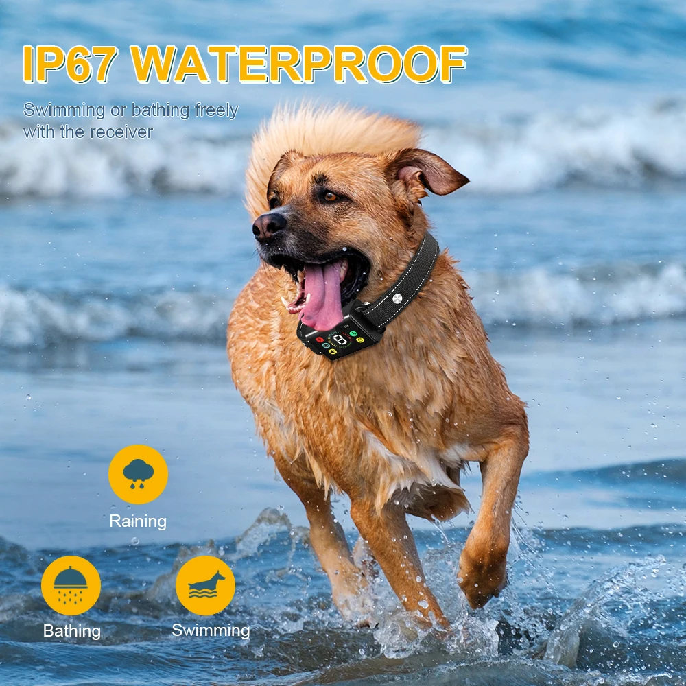 Dog Noise Controller anti bark collar with Beeper Vibration Shock IP67 waterproof