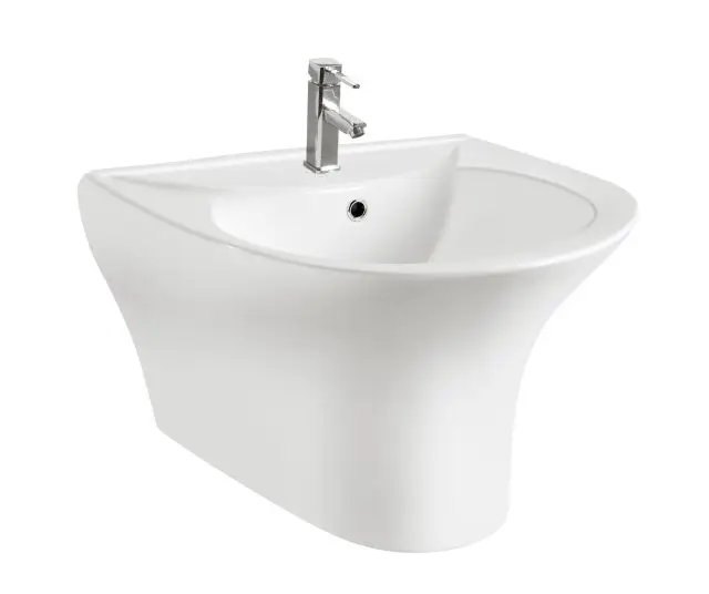 Bathroom Wall Mounted Sanitary Ware Solid Surface Face Shampoo Basin Square Sink