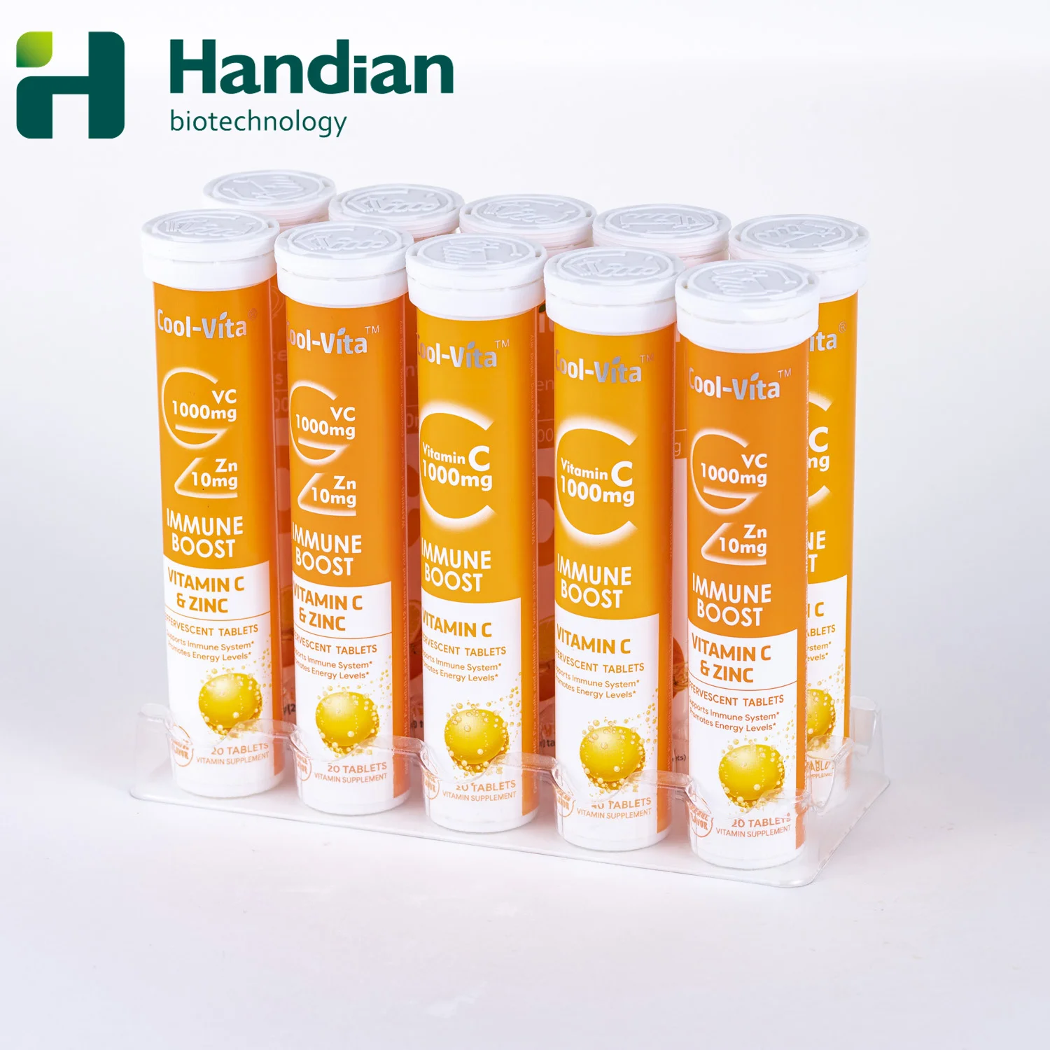 Private Label Boost Immune Vitamin C 1000mg + Zinc 10mg Effervescent Tablets For Protect Cells