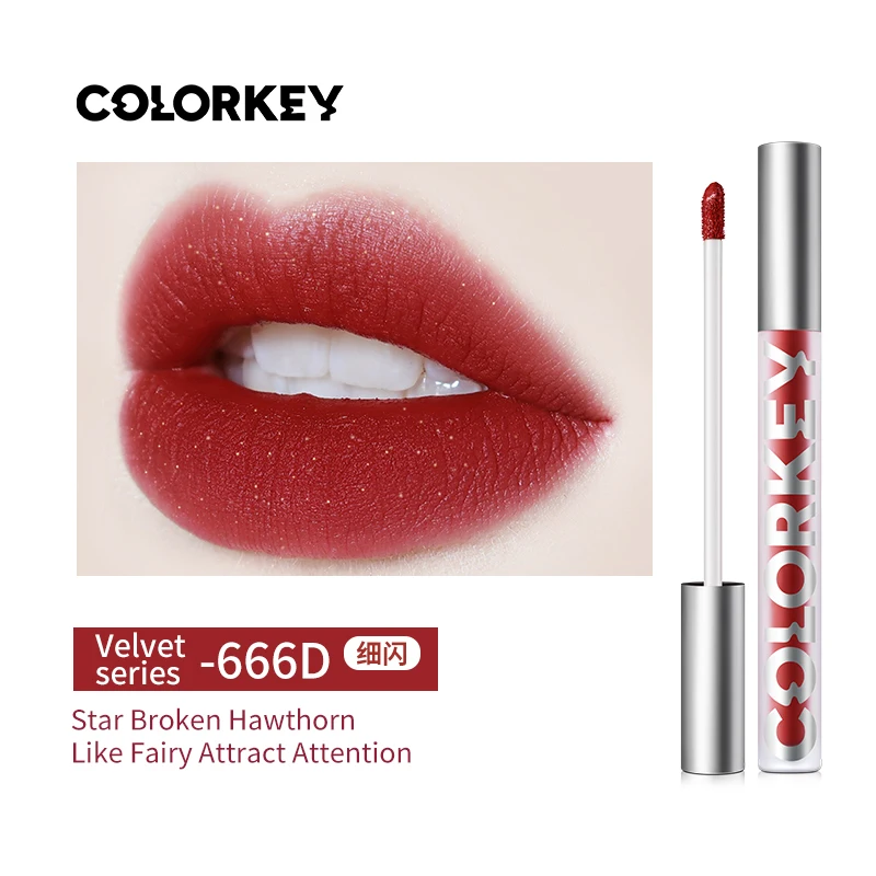  Colorkey Высококачественная не сухая 24-часовая Водонепроницаемая легкая бархатная Матовая жидкая губная