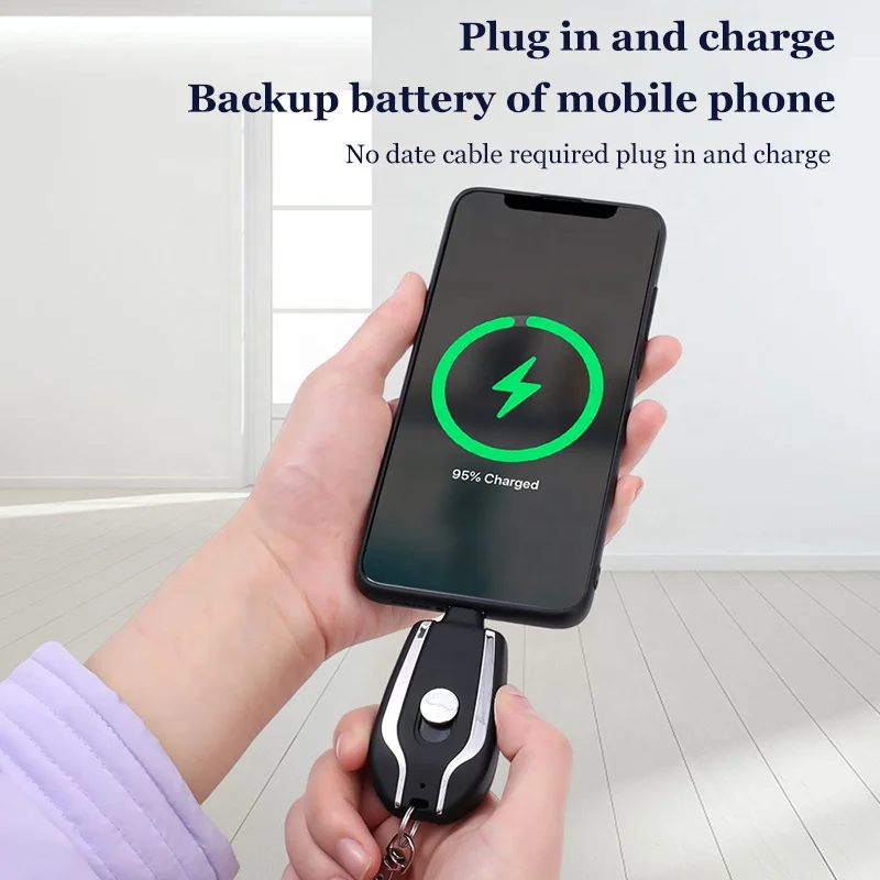 Cute Finger Emergency External battery 1500 mAh Mini Keychain Charger Pod power source portable 1200mAh Power Bank for iphone