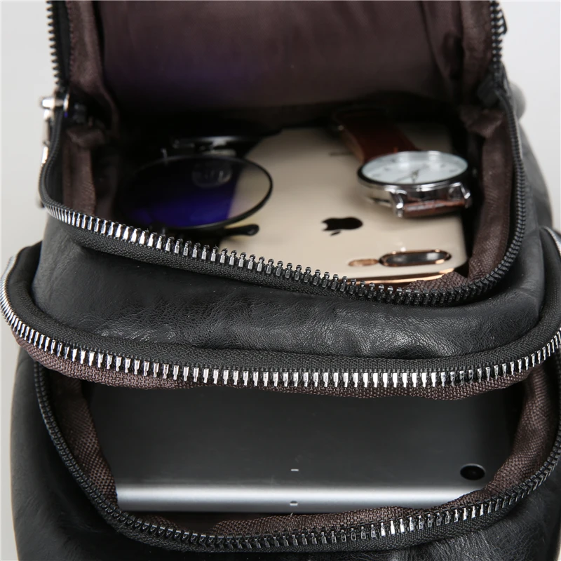 popular teenager chest pack mens waterproof small crossbody bag travel PU Multifunction shoulder bag