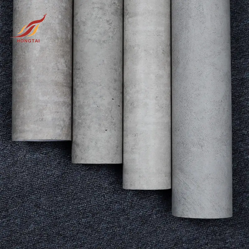 KS5005 Caviosen morden style peel and stick concrete wall tiles adhesive vinyl roll industrial cement wallpaper