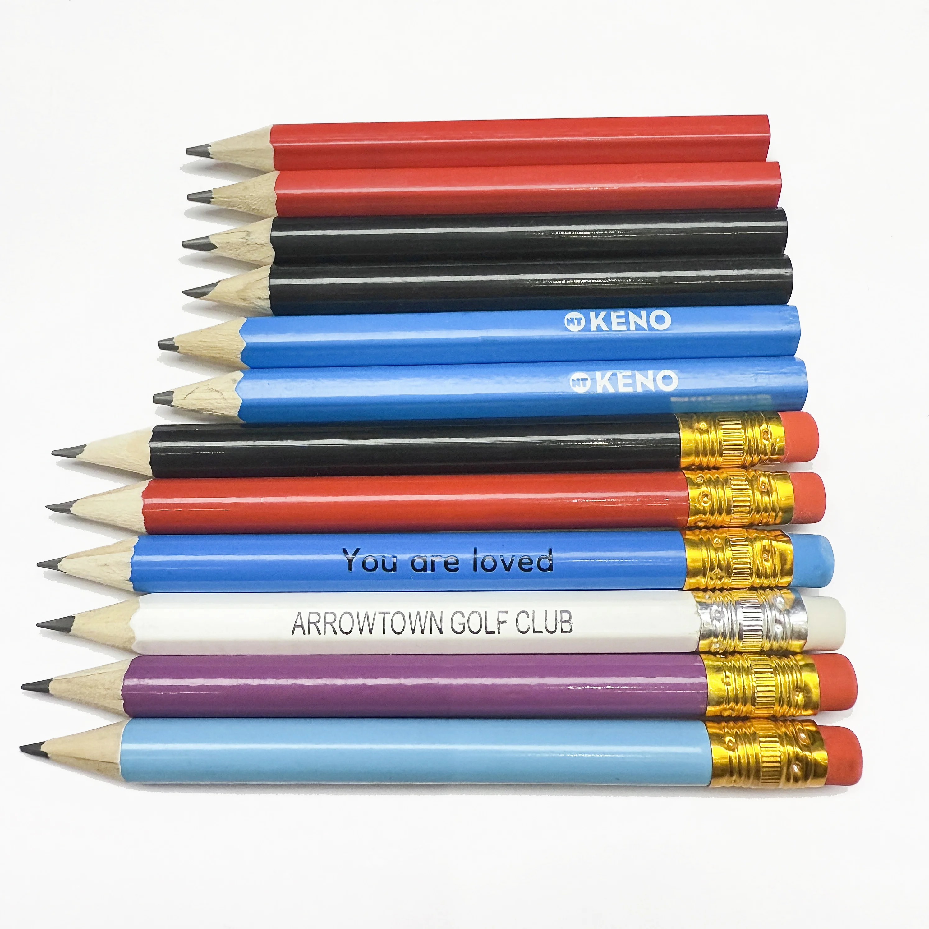 Manufacturer Customized Logo Printing Short Wooden Sport Pencils Bamboo Golf Tees