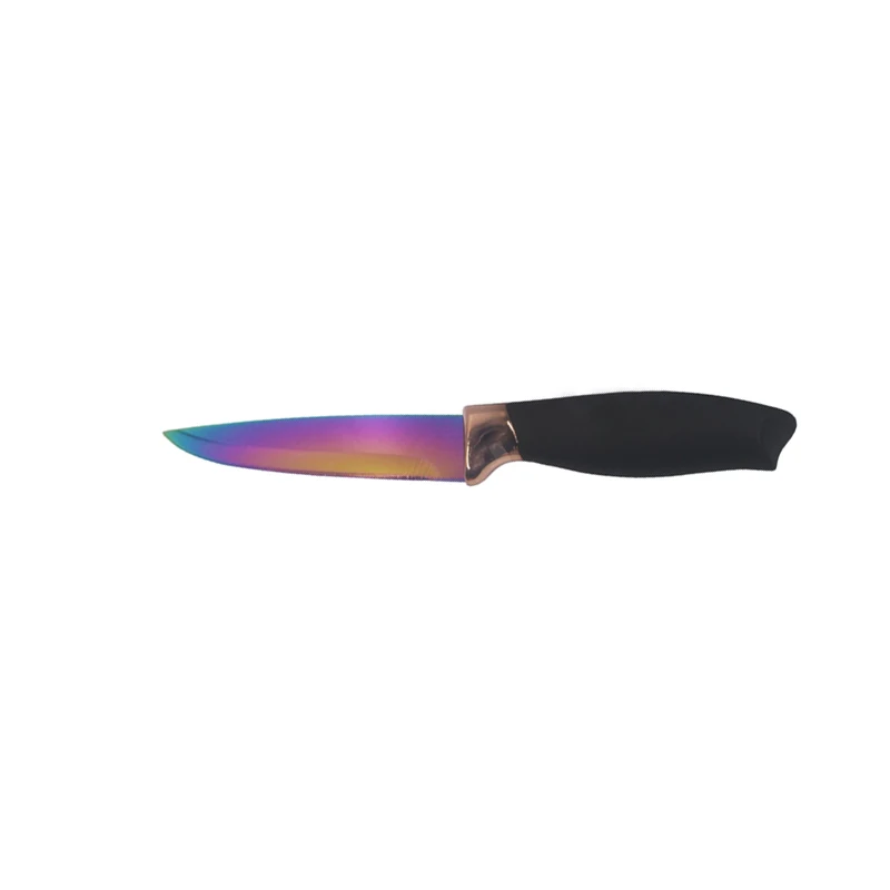 High Quality knife set color plating stainless Steel Kitchen Knife with titanium plating for gift