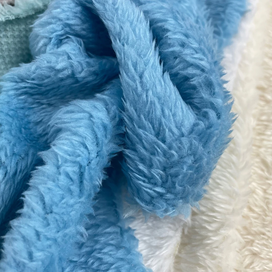 100% polyester solid long hair 140g thin arctic fleece plush fabric for toy home textile clothing jacket lining
