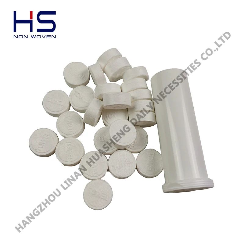 Disposable Cotton Magic Coin Compressed Facial Tissue with Bamboo Trays