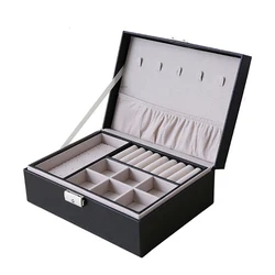 Luxury Jewelry Box Storage PU Leather Organizer Necklace Bracelet Earring Case For Household Storage