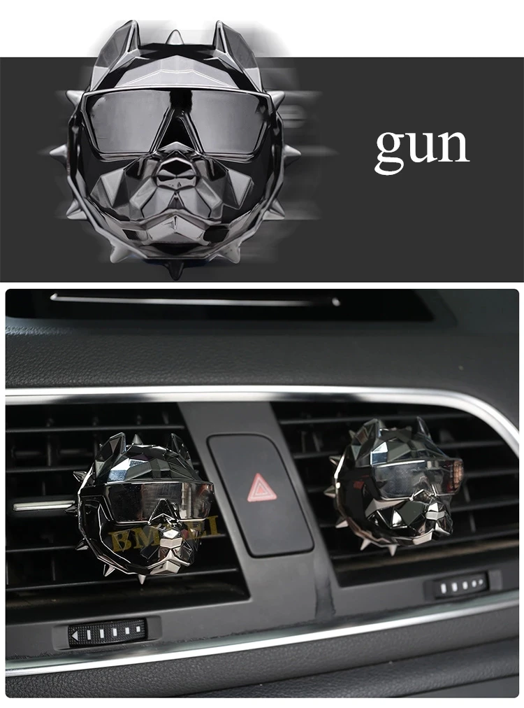 Car Air Freshener Bulldog Decorative Perfume Cclip Auto Diffuse Adjusting Smell Perfume Fresh Aromatherapy car perfume holder