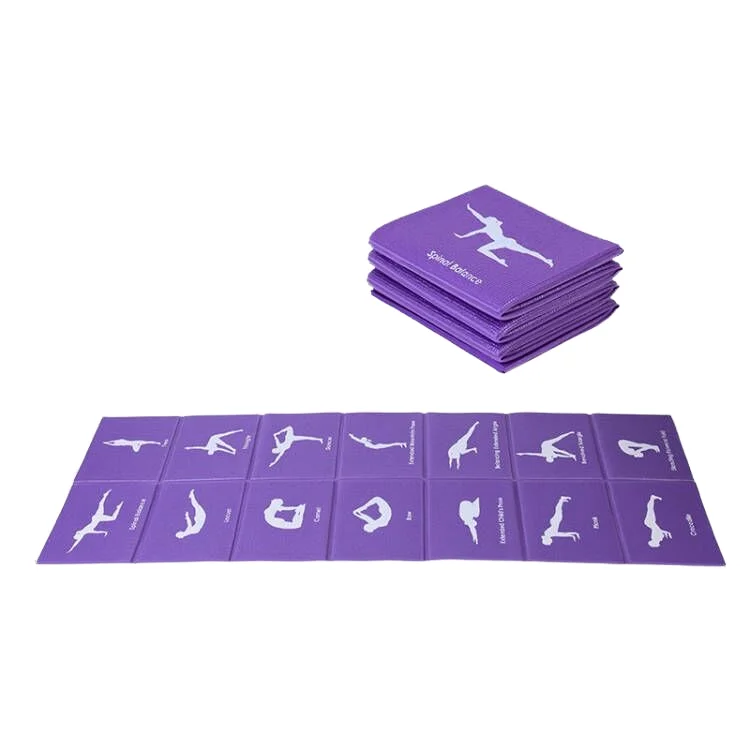 Factory Wholesale Portable Folding Yoga Mat Thickened TPE Material No Needed Strap for Student Nap Lunch Break Travel