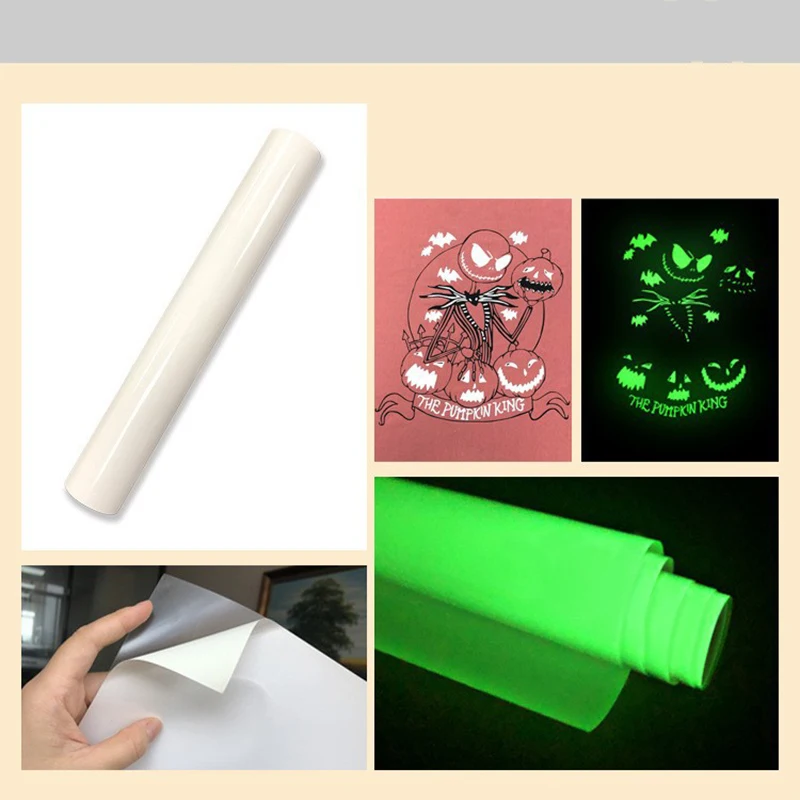 Glow In The Dark 3D Puff HTV White Color Heat Transfer Vinyl Rolls PU HTV Vinyl Film For Clothing Fabric Textile