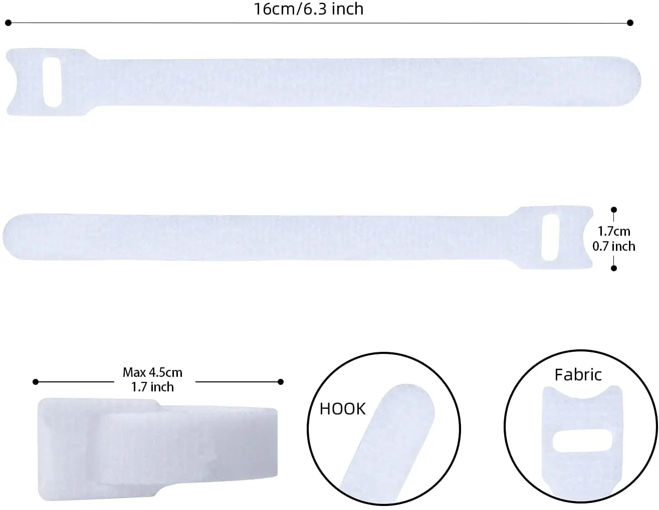 Hook and Loop Cable Tie Velcroes Nylon Tape Hook and Loop Fastener Heavy Duty Straps Release Wire Ties