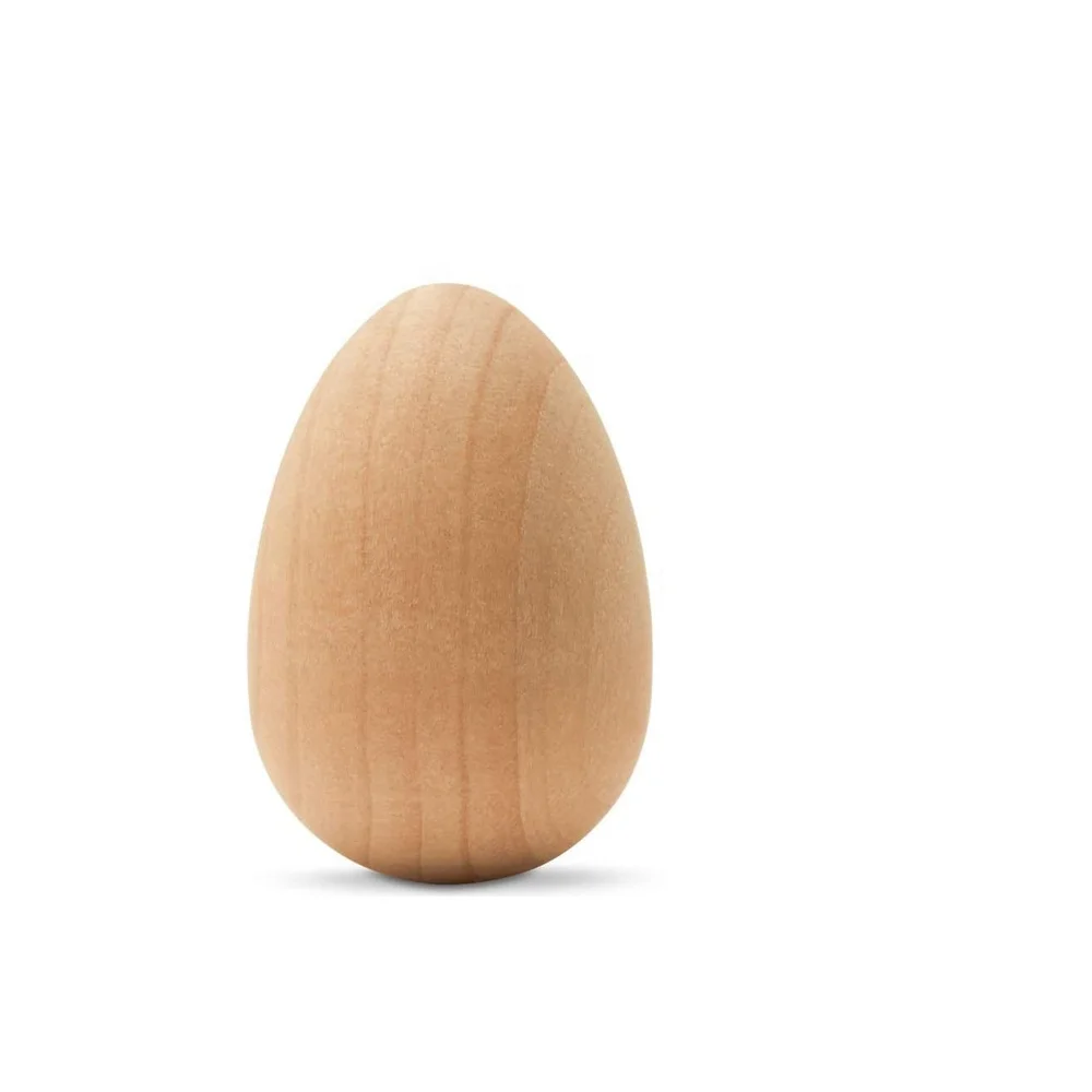 1-5/8 inch wooden Easter eggs hand carved unfinished Easter eggs small wooden eggs for crafts