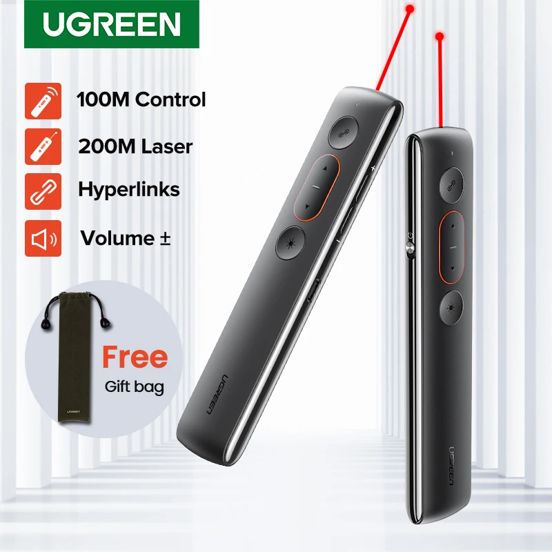  Ugreen ведущий беспроводной пульт дистанционного управления 2 4 ГГц USB Ручка для Mac Win 10 8 7/XP/проектор Powerpoint PPT лазерная