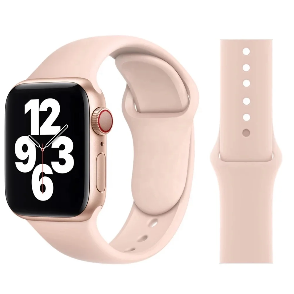 Ремешок YCYMO силиконовый для Apple Watch band 44 мм 42 40 38 браслет наручных часов 6 SE 5 4 3 2 se