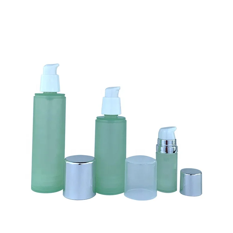 frosted green cosmetic packaging empty plastic pp cream jar pp plastic face cream jar 100 ml pp plastic jar with silver cap