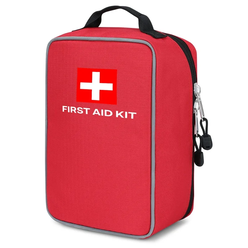 Custom first aid kit tool organizer red first aid bag for travel vehicle outdoor camping aid kit bag pouch