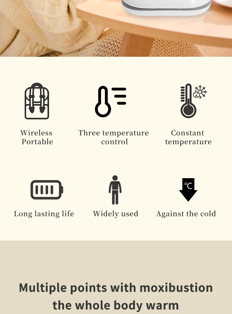 2022 Trending products Portable Wireless Moxa Apparatus Electric Physical Therapy Moxibustion Equipment