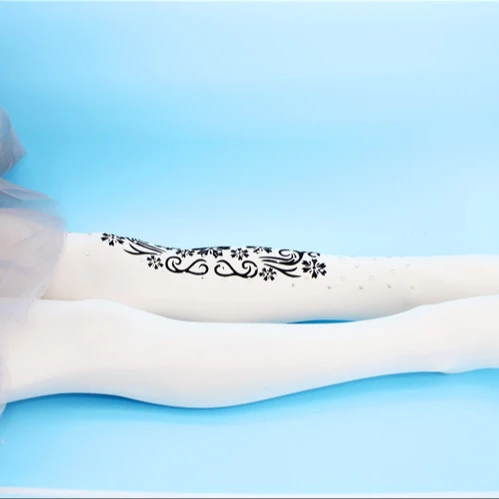 Customized stylish Korean small little girl dance white tights pantyhose fleece stockings