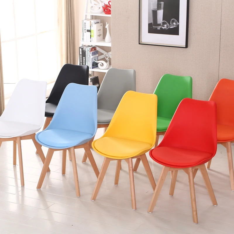 
High Quality new design modern hotel Furniture plastic chairs dining with wooden legs 