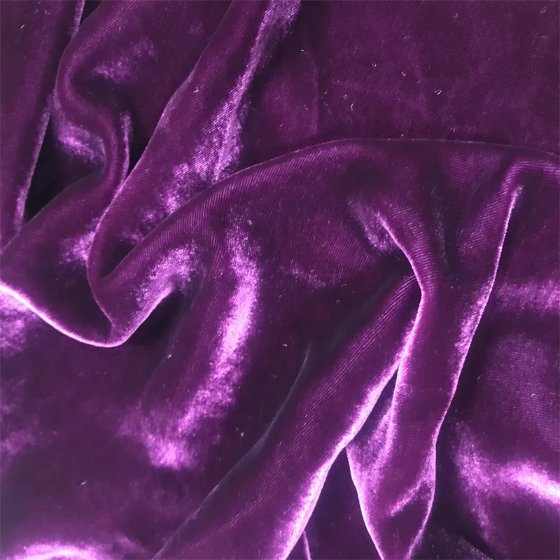 Pure 100%  Silk Velvet Fabric Solid Color for Garment from China Factory Direct with Wholesale Price