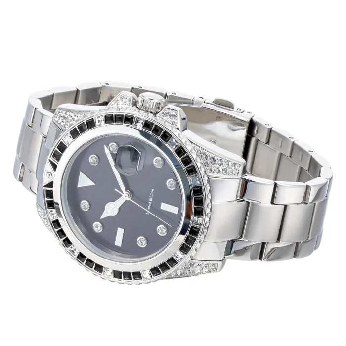 Luxury 316L stainless steel premium quartz timepiece felgen uhr fashion iced out diamond style quartz moissanite hand watch