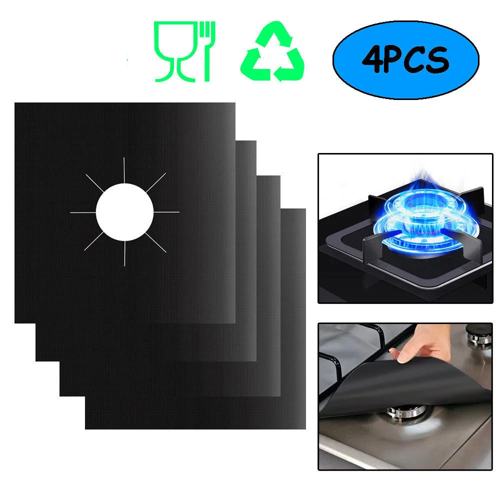 Reusable Easy To Clean Non-Stick Stovetop Burner Liners Heat Resistant Stove Burner Covers Gas Range Protector