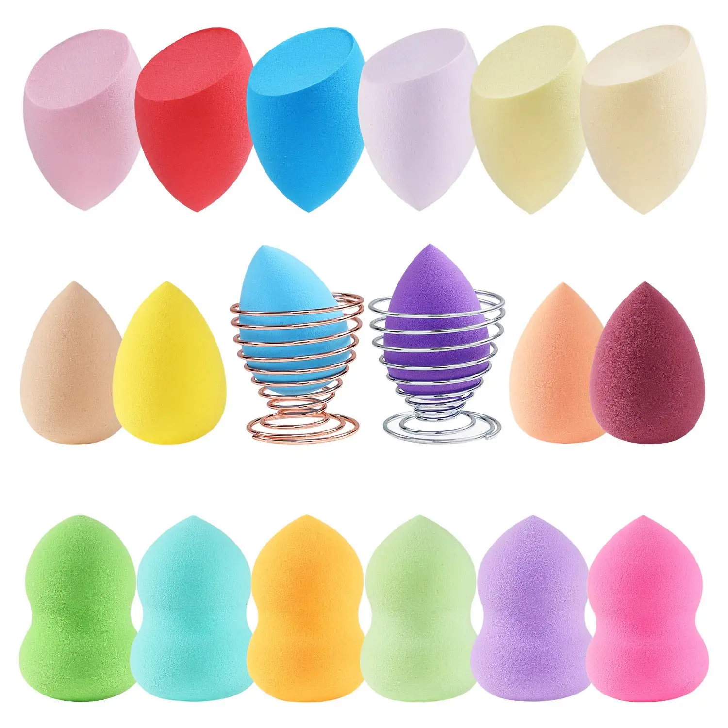Hot custom silicone sponge cleaner holder gift set latex free cosmetic make up sponge private label beauty packaging blender