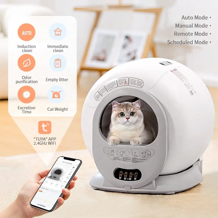 Manufacturer design automatic cat toilet litter box smart intelligent self cleaning cat litter box