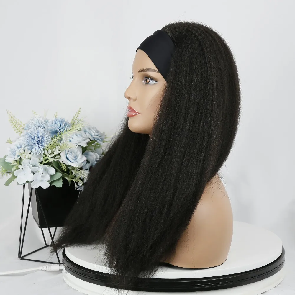 Kinky Curly Wig Headband Wigs 100%High Temperature Fiber Synthetic Hair Kinky Curly Wig  for Black Women