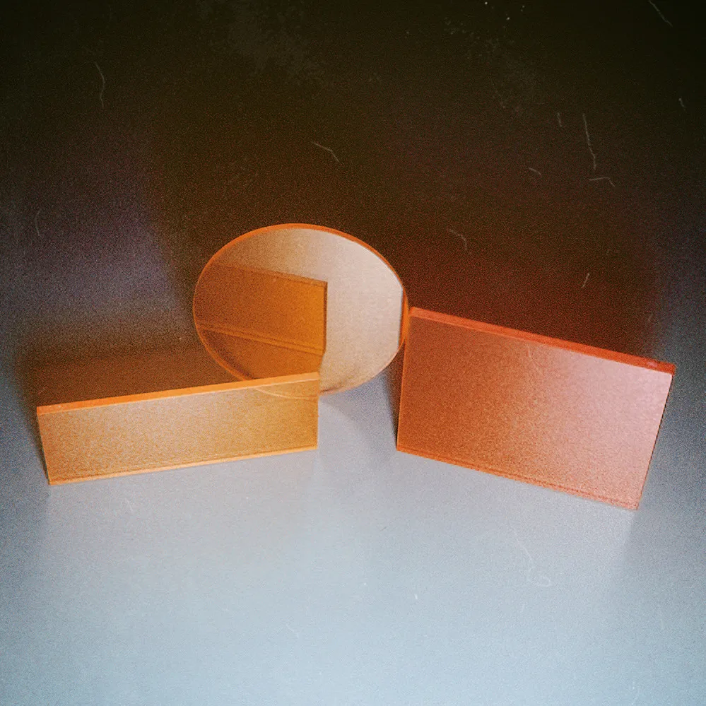 High transmission 535nm Long Pass Rectangular Orange Filter Polished Glass CB535 GG530
