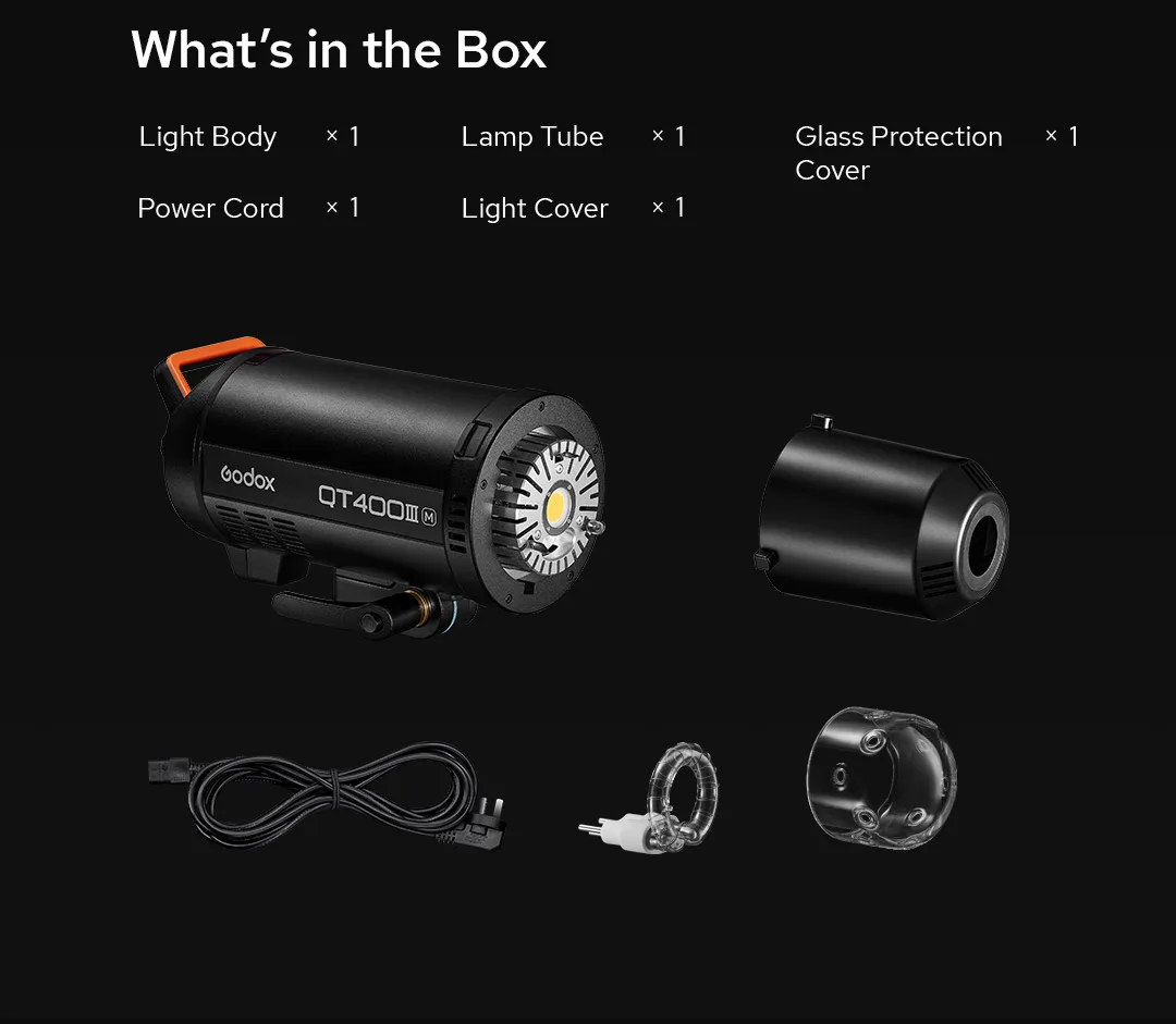 Беспроводная студийная вспышка Godox QT1200IIIM QT600IIIM QT400IIIM со встроенным приемником
