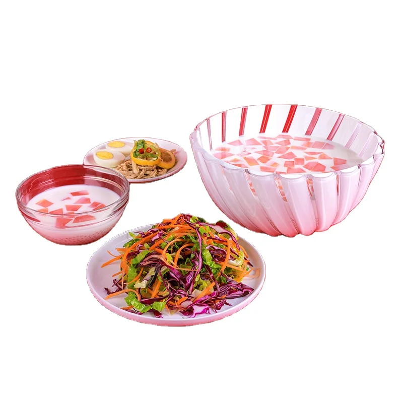 Dia24 Горячая продажа двухцветная пластиковая миска для салата с фруктами для дома и кухни