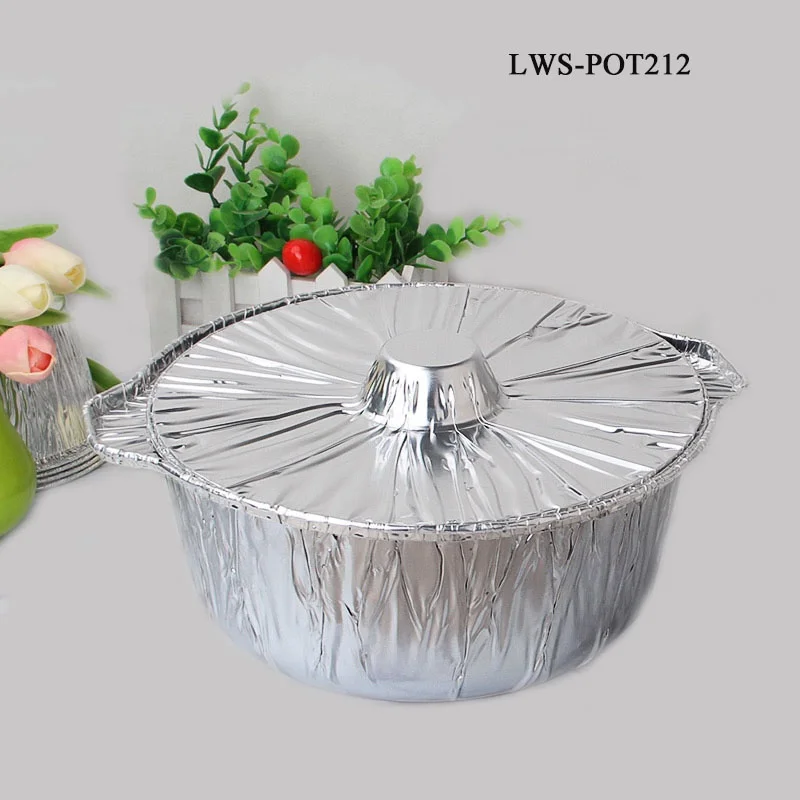Aluminum Disposable Cooking Pie Pots With Lids Large Size For Rice Pan