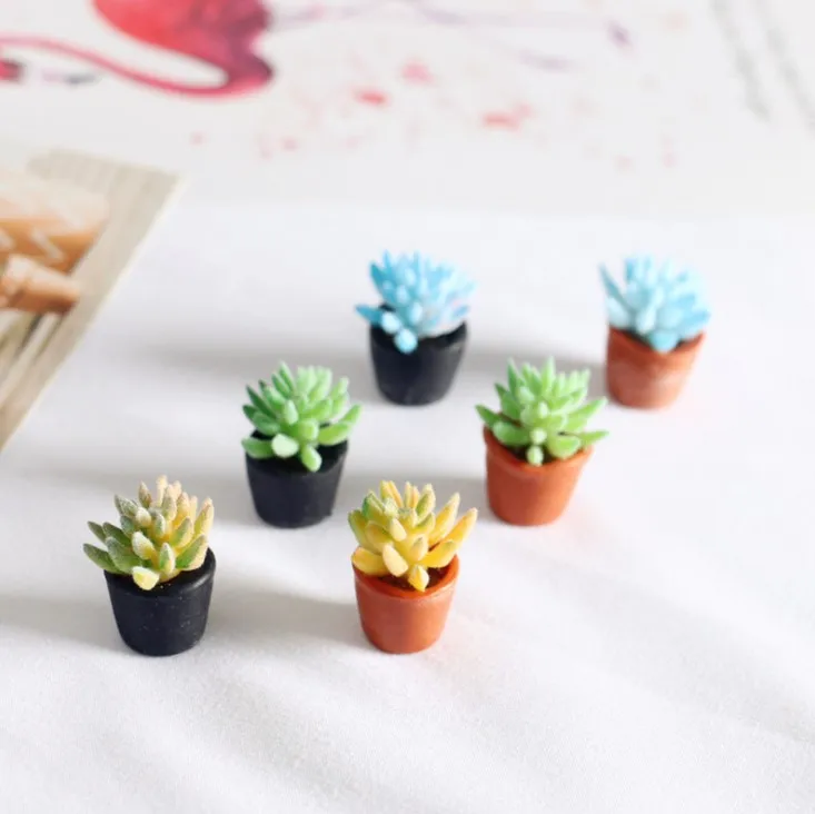 Dollhouse accessories miniature model miniature landscape decorations mini simulation succulent plant potted