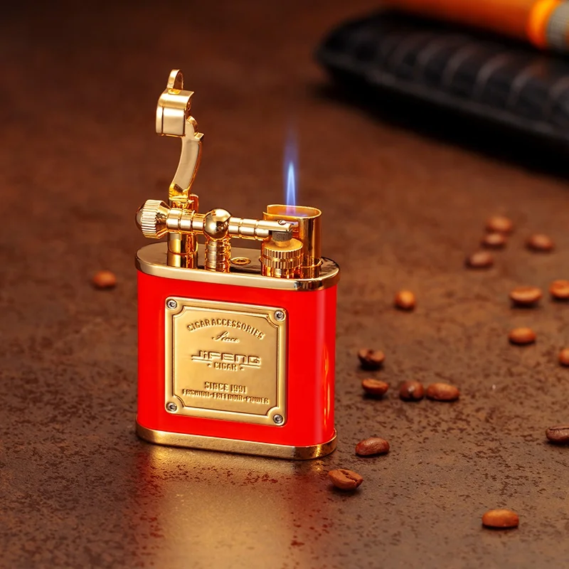 JIFENG JF-110 French elegant style beautiful color big size table torch lighter for cigar shop and business gift cigar lover