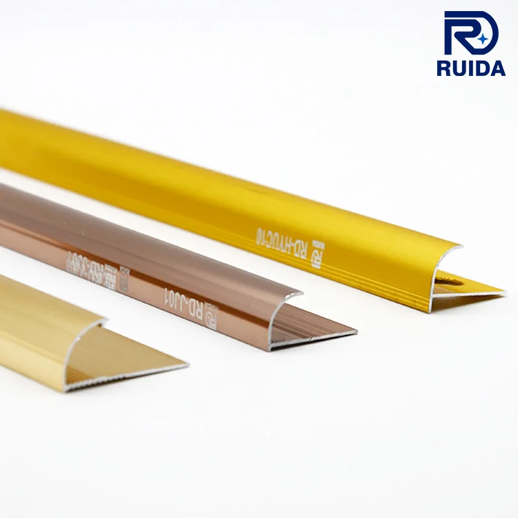 Gold Decor Aluminum Wall Tile Decorative Metal Trim Strips For Transition