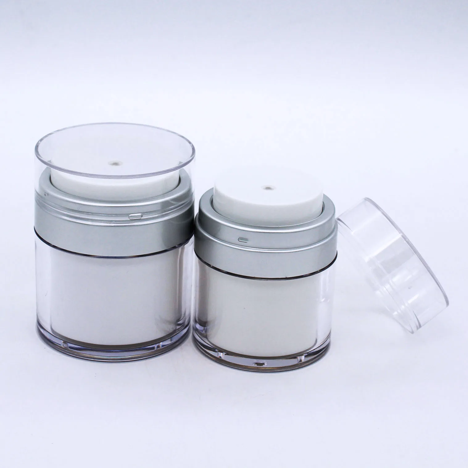 
stock luxury round empty 30g 50g empty cosmetic airless cream jar 