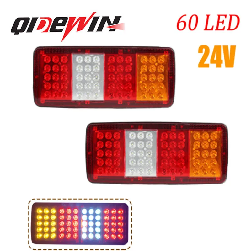 24v 60leds waterproof Truck Trailer tail brake stop turn signal light lamp car led warning Indicator light lamp red yellow white