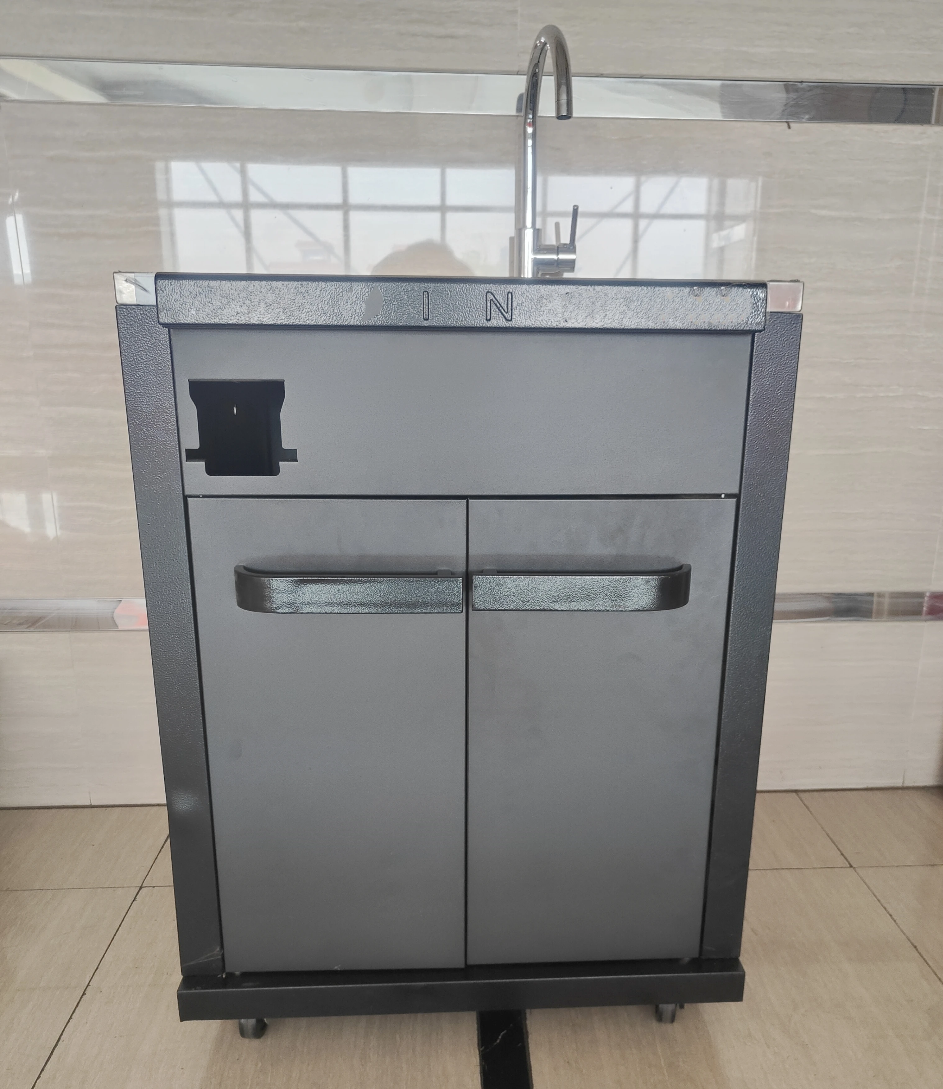 Custom Stainless Steel Cabinet Parts Laser Cut and Bended Sheet Metal Assembled Removable Kitchen Sink Cabinets