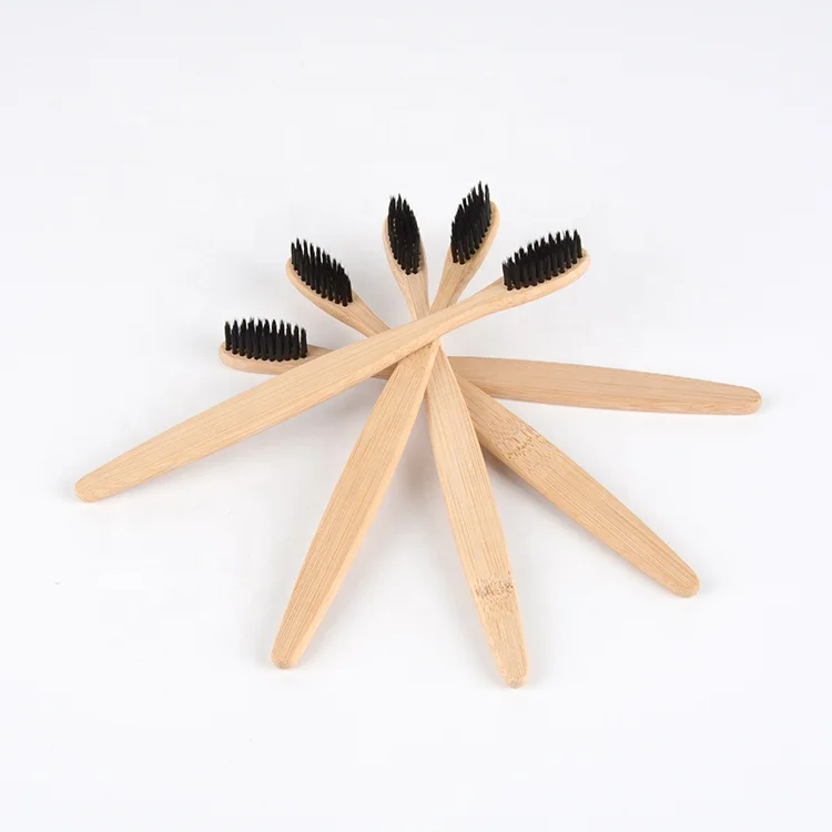 Hot Sell 100 % Natural Bamboo Soft Charcoal Wooden Toothbrush for Clinic Use