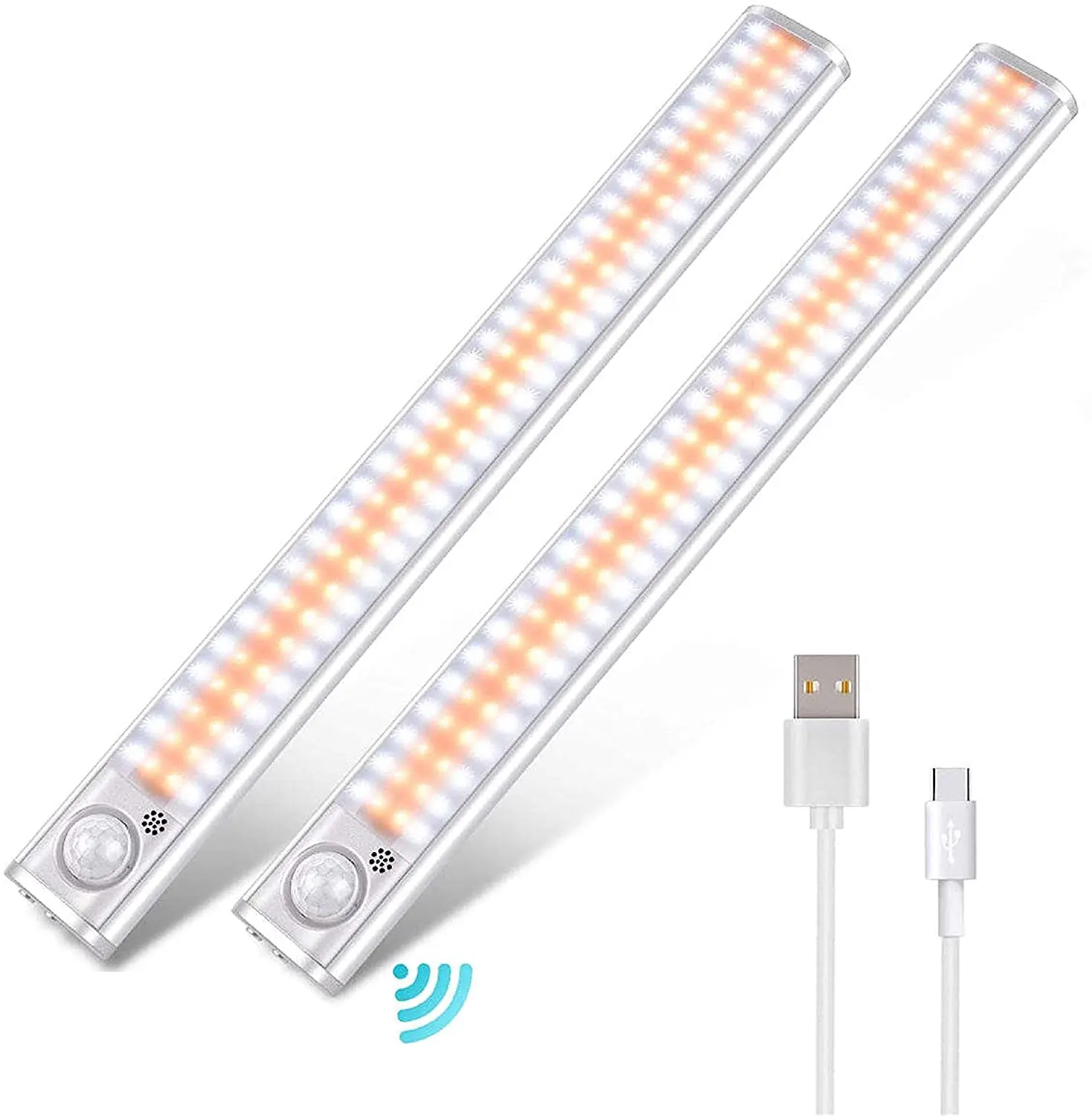  80LED 3 вида цветов движения внутри помещения USB перезаряжаемая диммируемая Беспроводная палка-на ночной свет бар сенсор