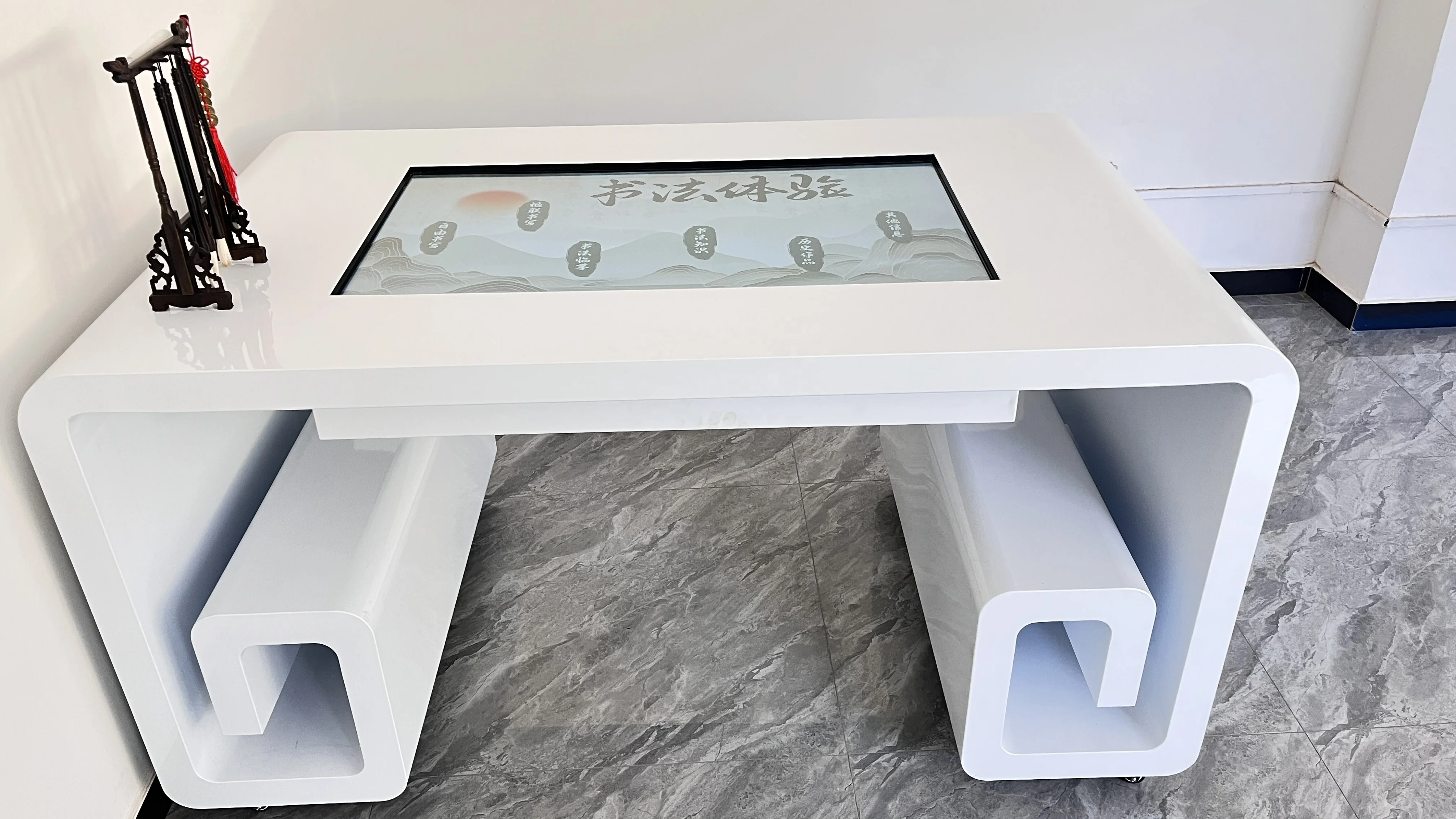 32 43 55 65 inches Smart  interactive Chinese Classical wooden Calligraphy Table  FHD digital  LCD IR  touch desk