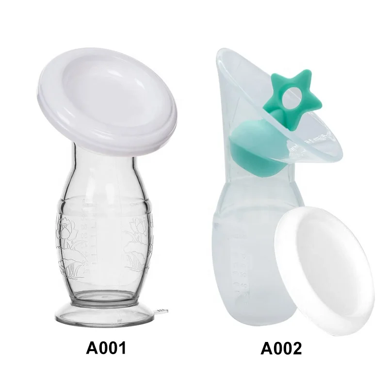 BPA Free Custom Lid Suction Milk Saver Silicone Manual Pump Breast Feeding Collector