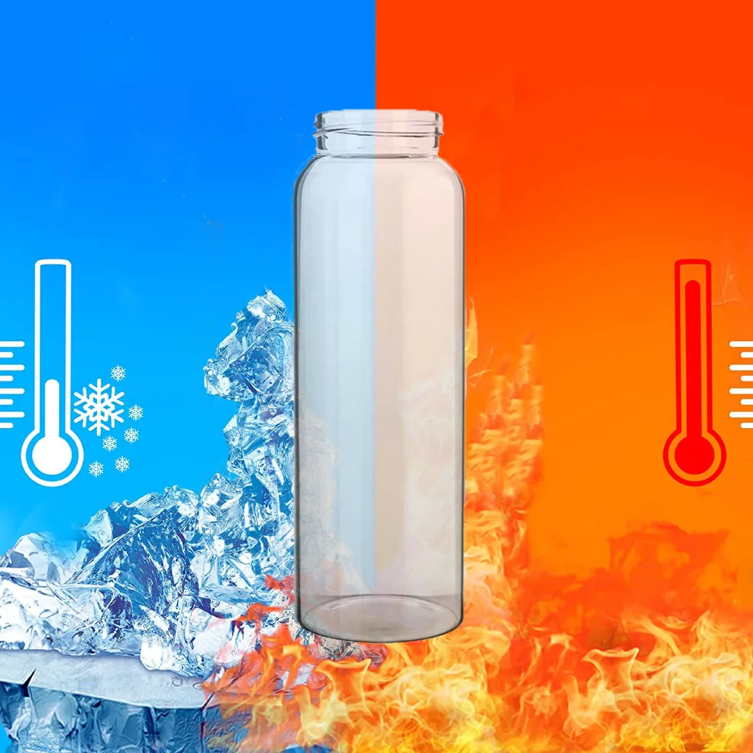 Стеклянная бутылка для воды с широким горлом, бутылка для воды с принтом на заказ, 1 л, с пластиковой крышкой